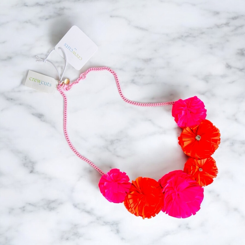 New CREWCUTS J. Crew Kids Floral Colorful Necklace Pink Orange One Size